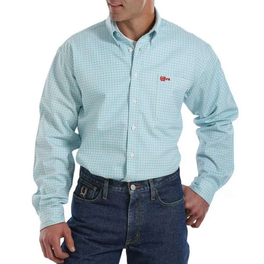 Fr/Work * | Cinch Mens Fr Wrx Turquoise Work Shirt Mlw3001006-Tur