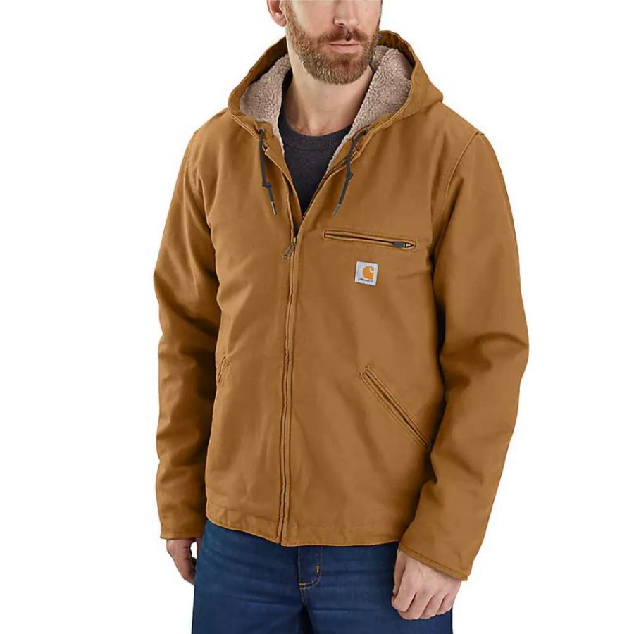 Fr/Work * | Carhartt Mens Washed Duck Jacket 104392-Brn